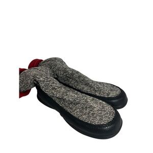 Acorn Women Slipper Sock Gray Black Marled Knit Tall Boot Slipper Medium 7.5-8.5